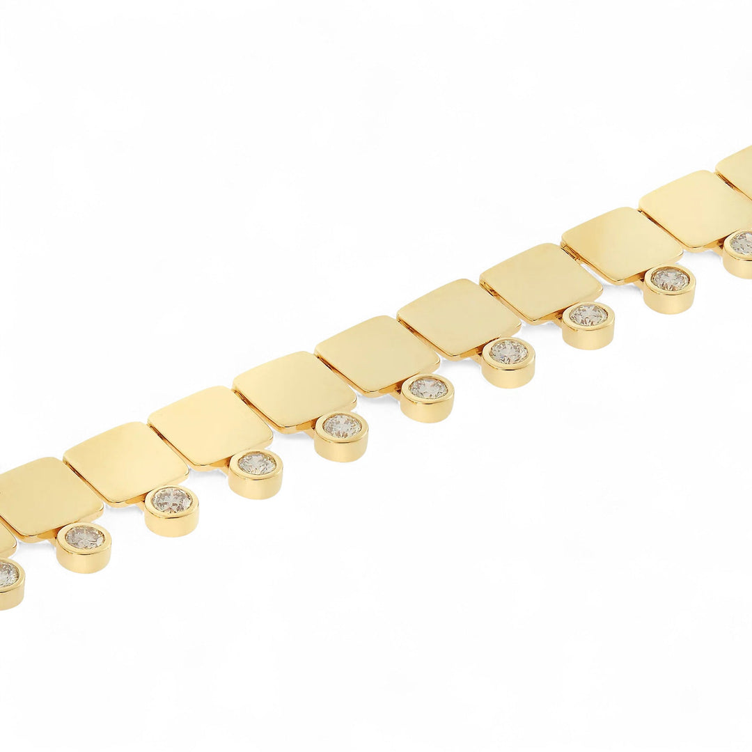 Floating Diamond Medium Tile Necklace - Tile - Ileana Makri