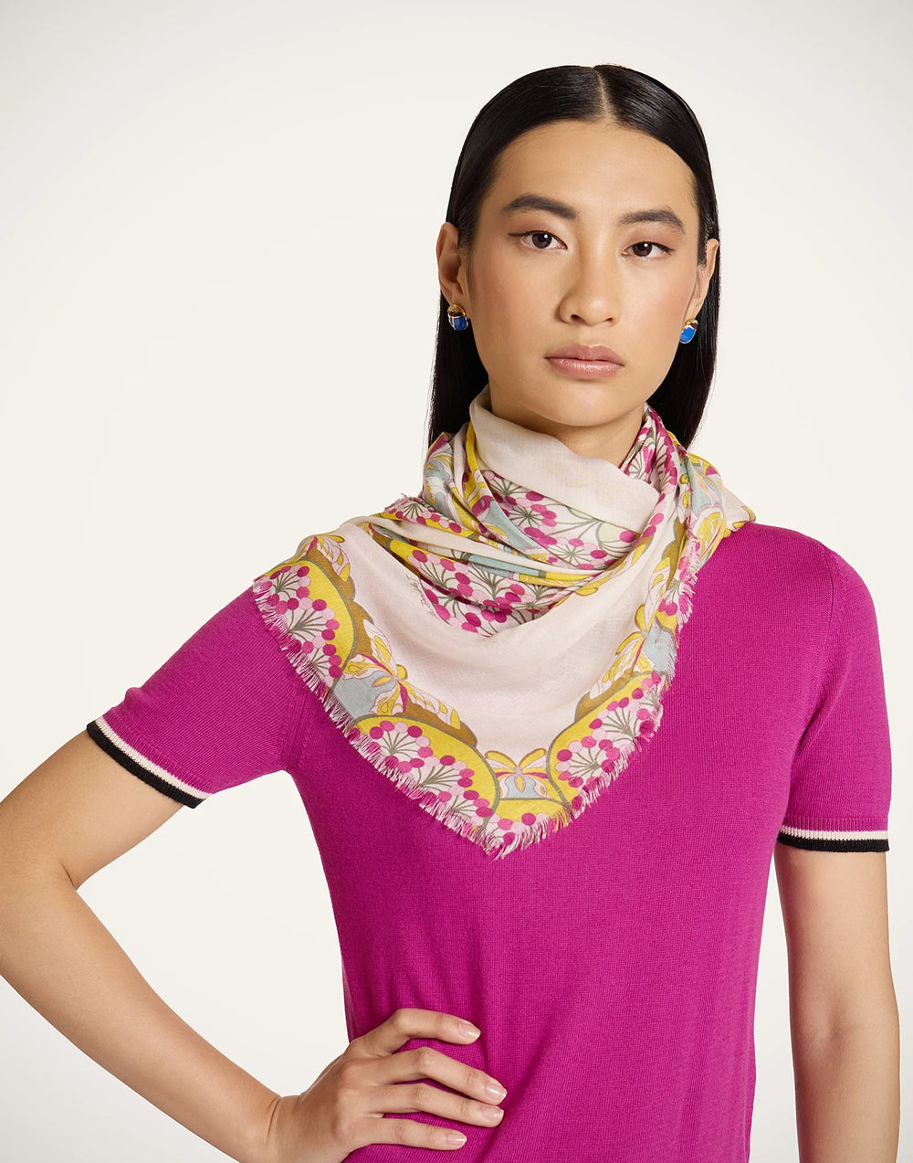 Florette Placée Fuchsia Scarf - La Double J Accessories - Ileana Makri