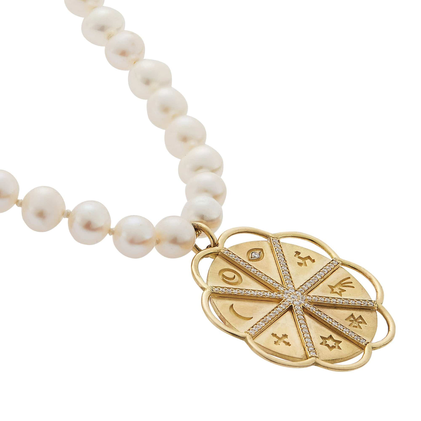 Flower of Fortune Pearl Necklace (44cm) - Globetrotter - Ileana Makri store