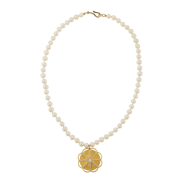 Flower of Fortune Pearl Necklace (44cm) - Globetrotter - Ileana Makri