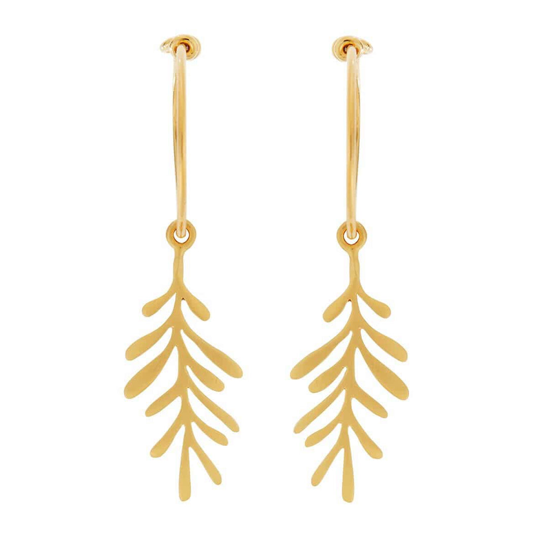 Forest Leaf Mini Hoops - Eye M Jungle - Ileana Makri