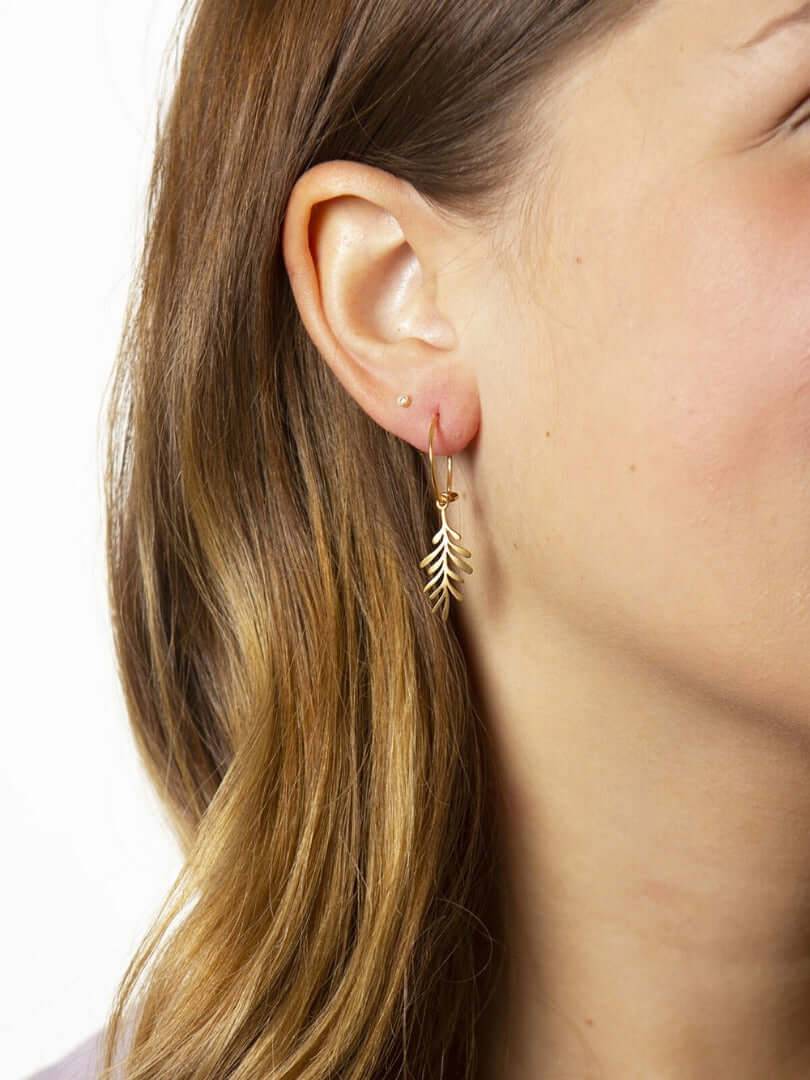 Forest Leaf Mini Hoops - Eye M Jungle - Ileana Makri