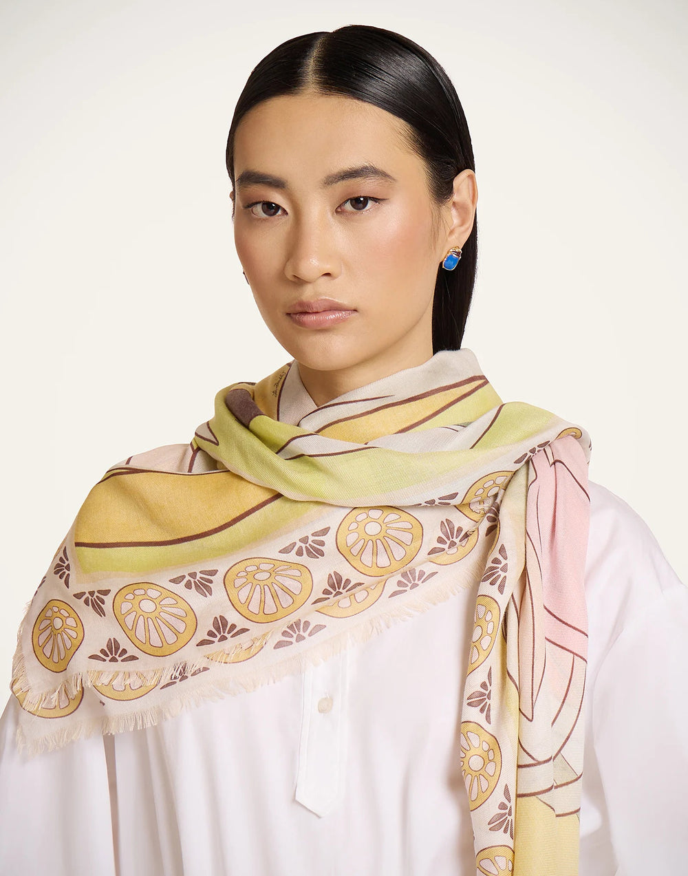 Foulard 140 Tulip Placée Pale Pink - La Double J Accessories - Ileana Makri