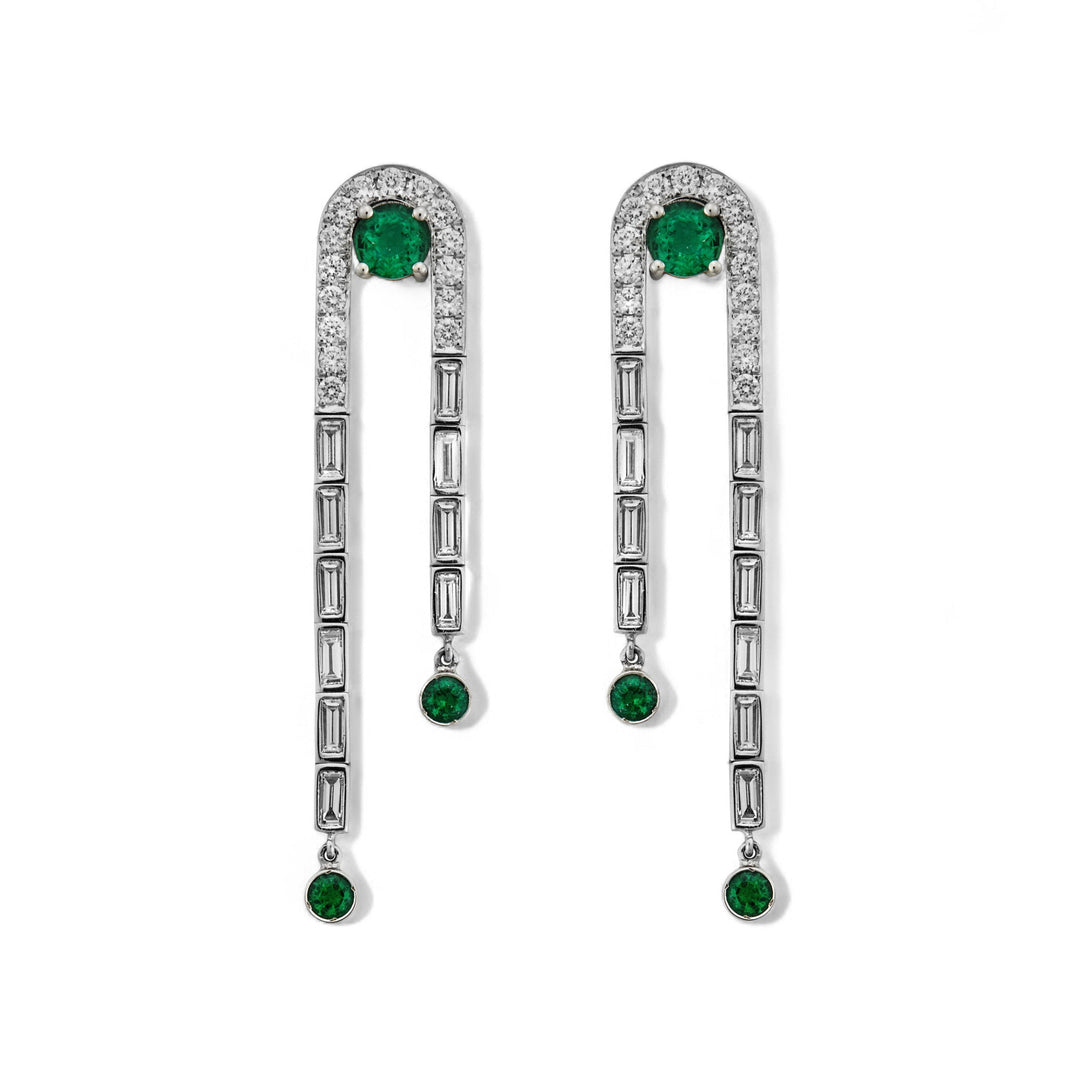 Frozen Stream Earrings W - D - EM - Cascade - Ileana Makri