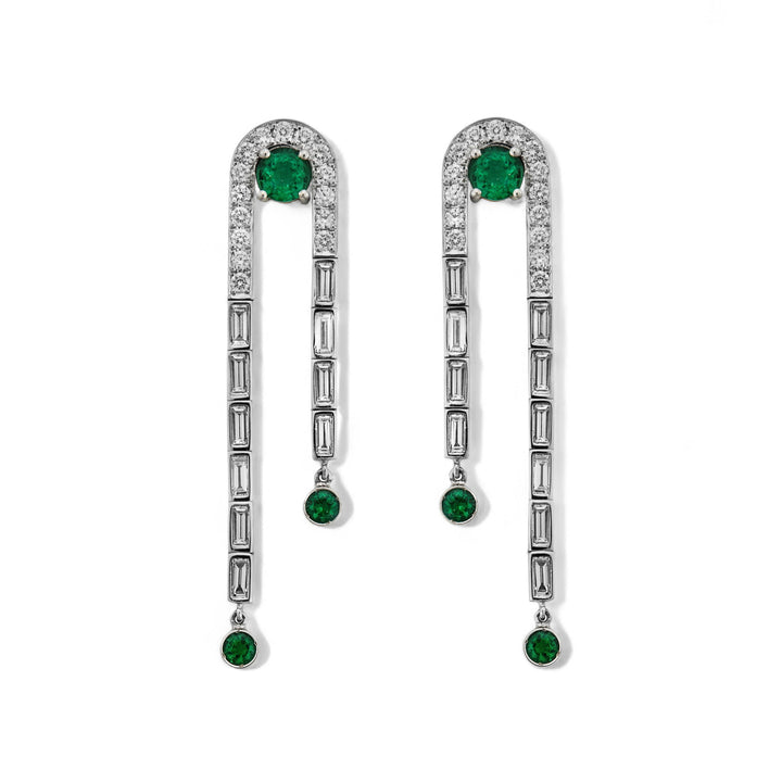 Frozen Stream Earrings W - D - EM - Cascade - Ileana Makri