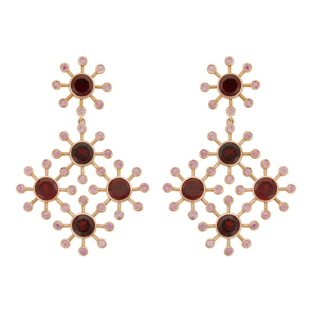 Garnet Blossom Earrings - Florescence - Ileana Makri store