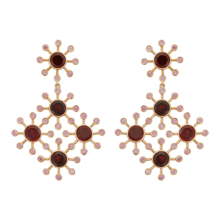 Garnet Blossom Earrings - Florescence - Ileana Makri store