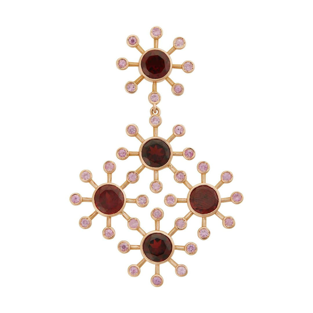 Garnet Blossom Earrings - Florescence - Ileana Makri store