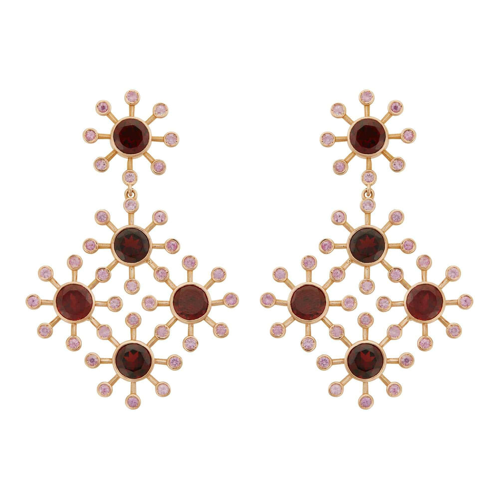 Garnet Blossom Earrings - Florescence - Ileana Makri