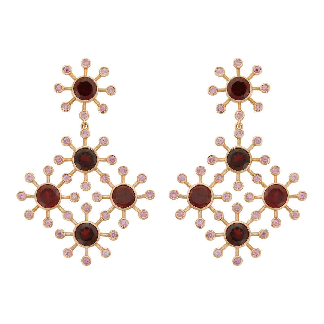 Garnet Blossom Earrings - Florescence - Ileana Makri