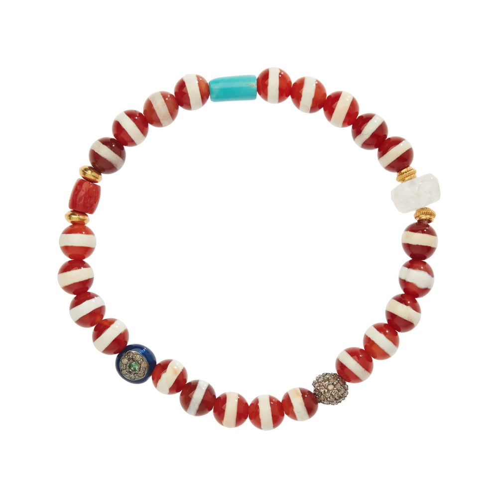 Brown Agate Stripe Bracelet 21 - Globetrotter - Ileana Makri store