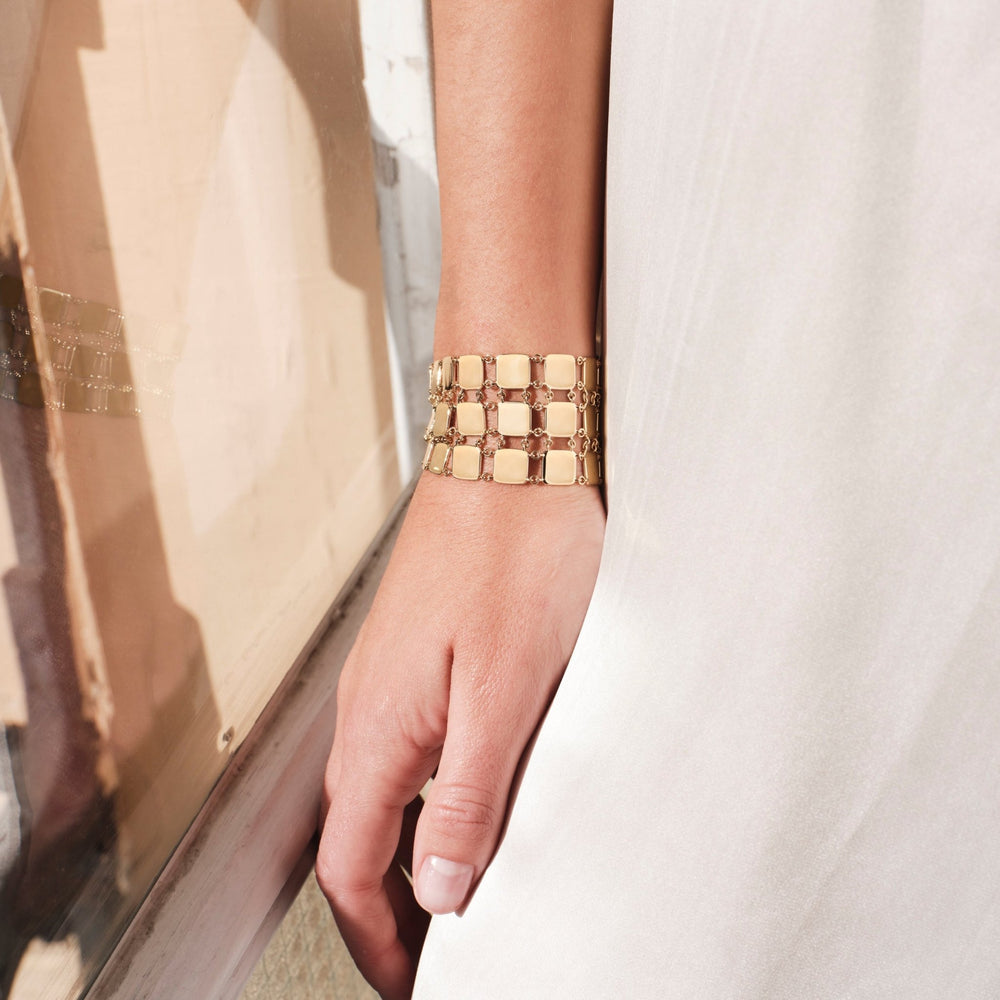 Gold Lattice Bracelet - Tile - Ileana Makri