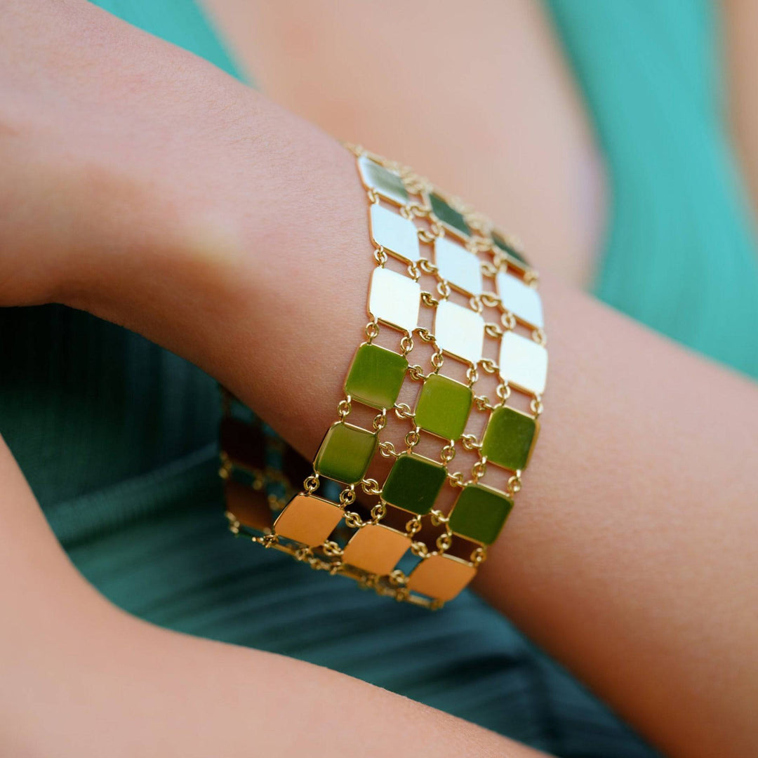 Gold Lattice Bracelet - Tile - Ileana Makri