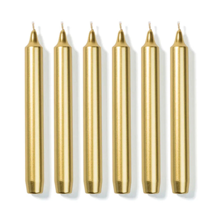 Gold Madeleine Tapered Candles (Box of 6)