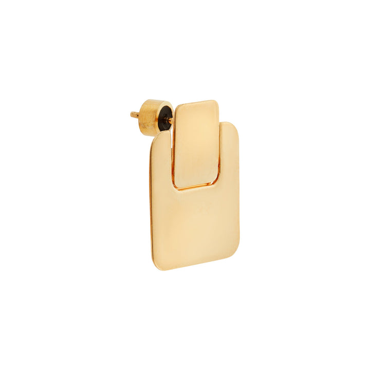 Golden Tile Statament Studs - Tile - Ileana Makri
