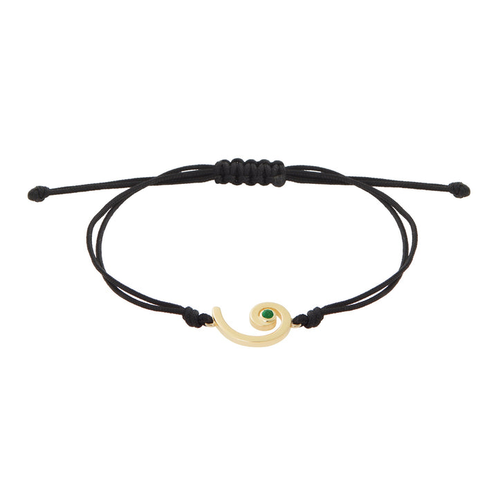 Gouri 2026 Cord Bracelet 9k Gold & Emerald - Gouri 2026 - Ileana Makri