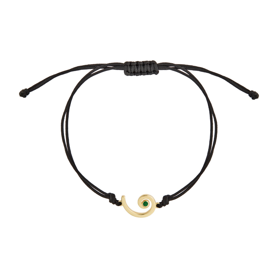 Gouri 2026 Cord Bracelet 9k Gold & Emerald - Gouri 2026 - Ileana Makri