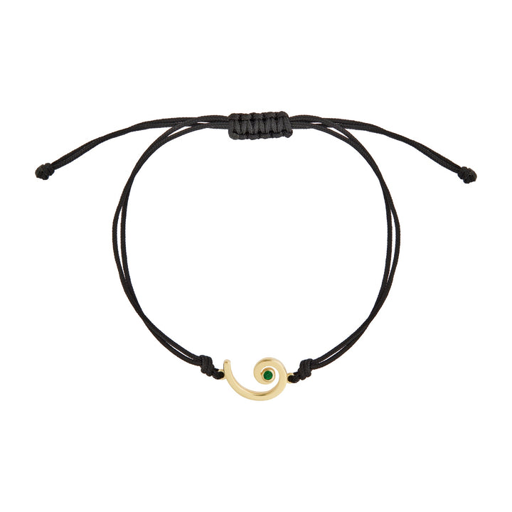 Gouri 2026 Cord Bracelet 9k Gold & Emerald - Gouri 2026 - Ileana Makri