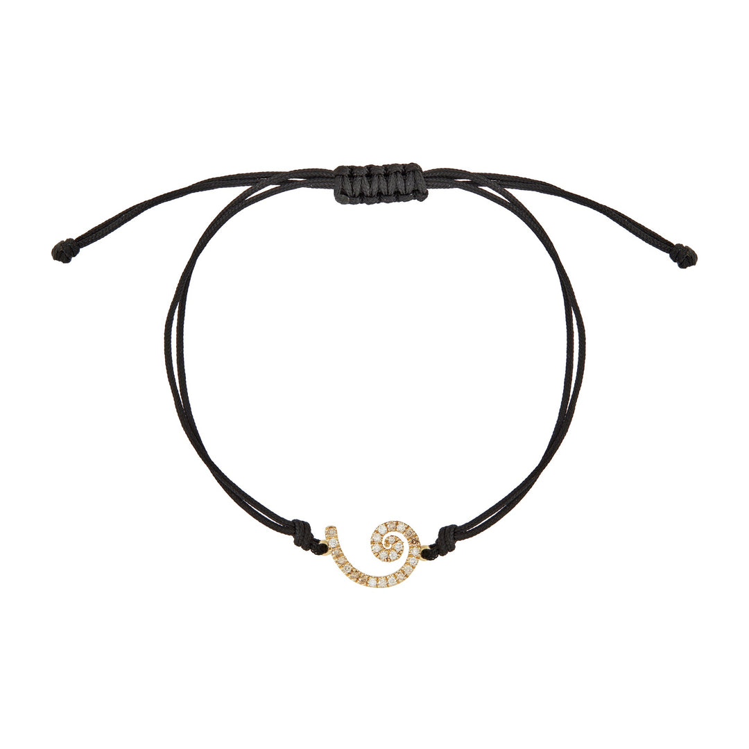 Gouri 2026 Cord Bracelet 9k Gold Pavé Champagne Diamonds - Gouri 2026 - Ileana Makri