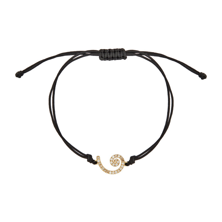 Gouri 2026 Cord Bracelet 9k Gold Pavé Champagne Diamonds - Gouri 2026 - Ileana Makri