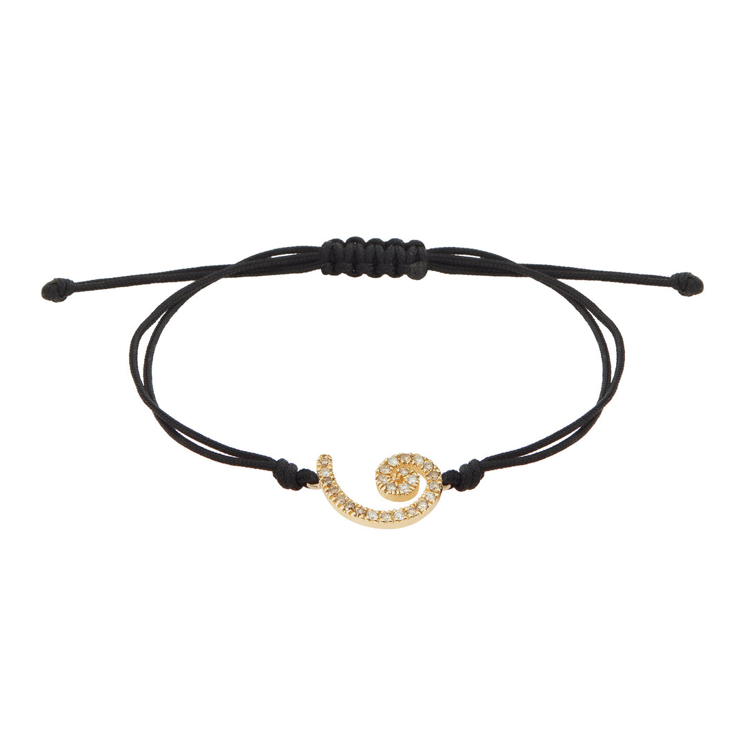 Gouri 2026 Cord Bracelet 9k Gold Pavé Champagne Diamonds - Gouri 2026 - Ileana Makri