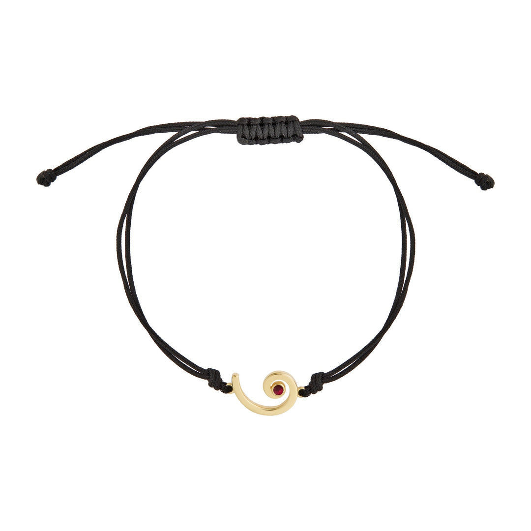 Gouri 2026 Cord Bracelet 9k Gold & Ruby - Gouri 2026 - Ileana Makri