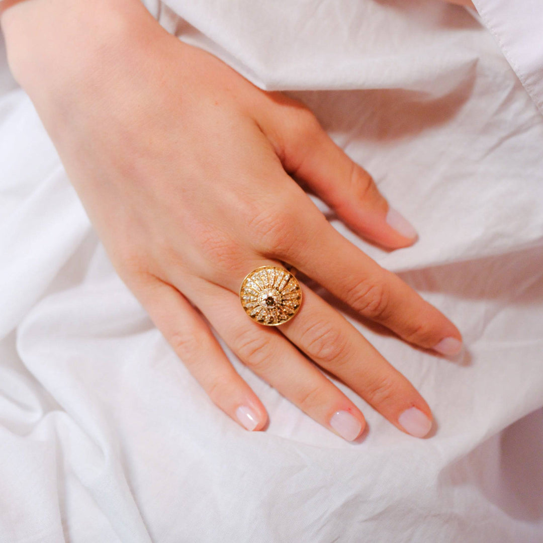 Grass Flower Spin Ring Y - CHD - Grass - Ileana Makri