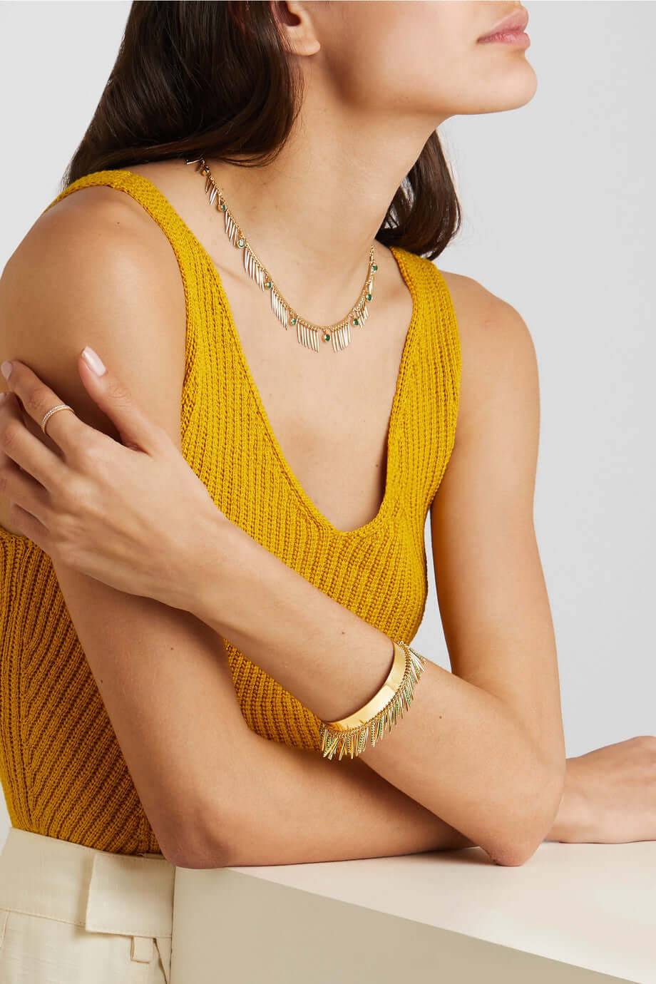 Grass Leaves Bangle Y - EM - Grass - Ileana Makri