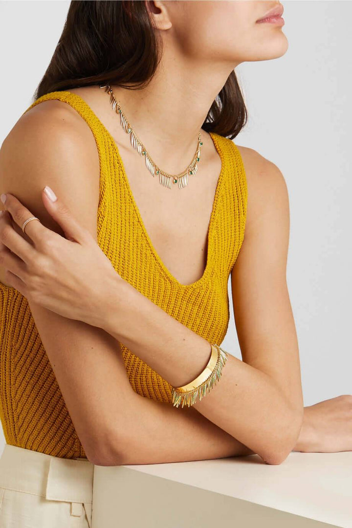 Grass Leaves Bangle Y - EM - Grass - Ileana Makri