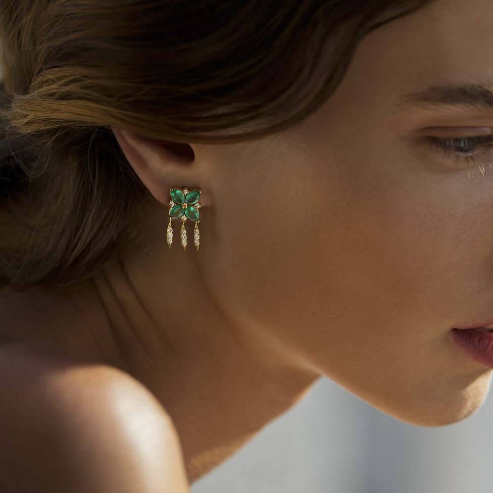 Grass Lilly Earrings Y-D-EM - Grass - Ileana Makri store