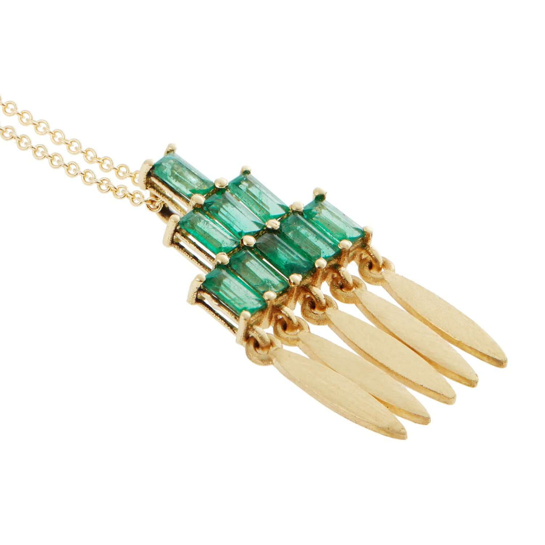 Grass Mini Spike Pendant Y - EM - Grass - Ileana Makri