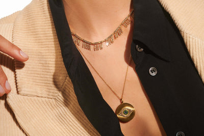 Grass Sunny Diamond Leaves Necklace Υ-Lchd - Grass - Ileana Makri store