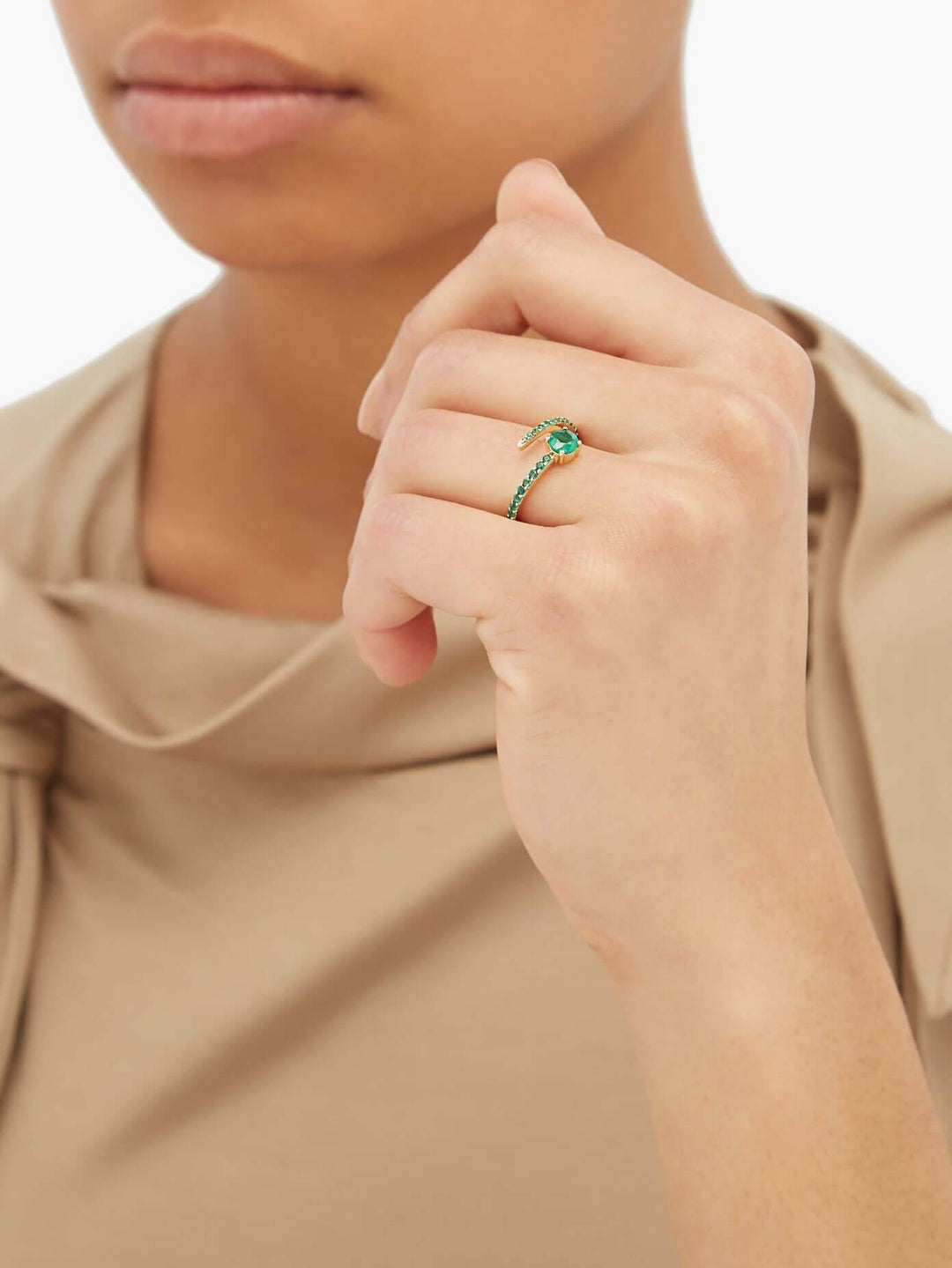 Grass Seed Ring Emerald - Grass - Ileana Makri