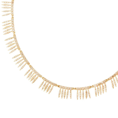 Grass Sunny Diamond Leaves Necklace Υ-Lchd - Grass - Ileana Makri store