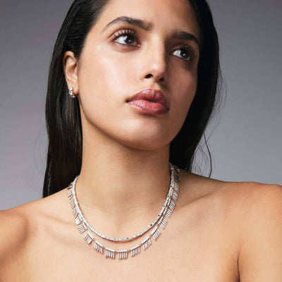 Grass Sunny Diamond Leaves Necklace W-D - Grass - Ileana Makri store