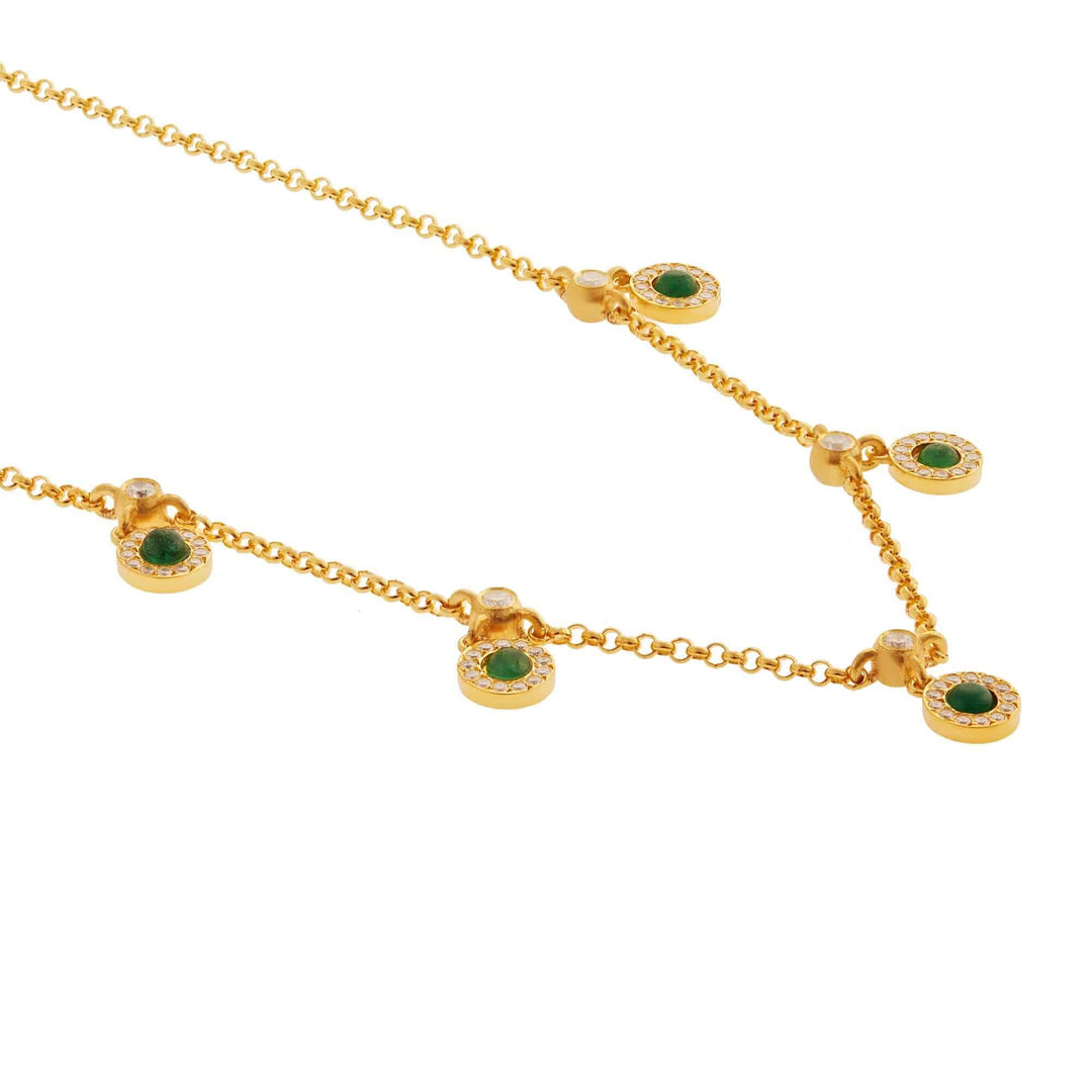 Green Agate Sun Necklace - Eye M UFO - Ileana Makri store