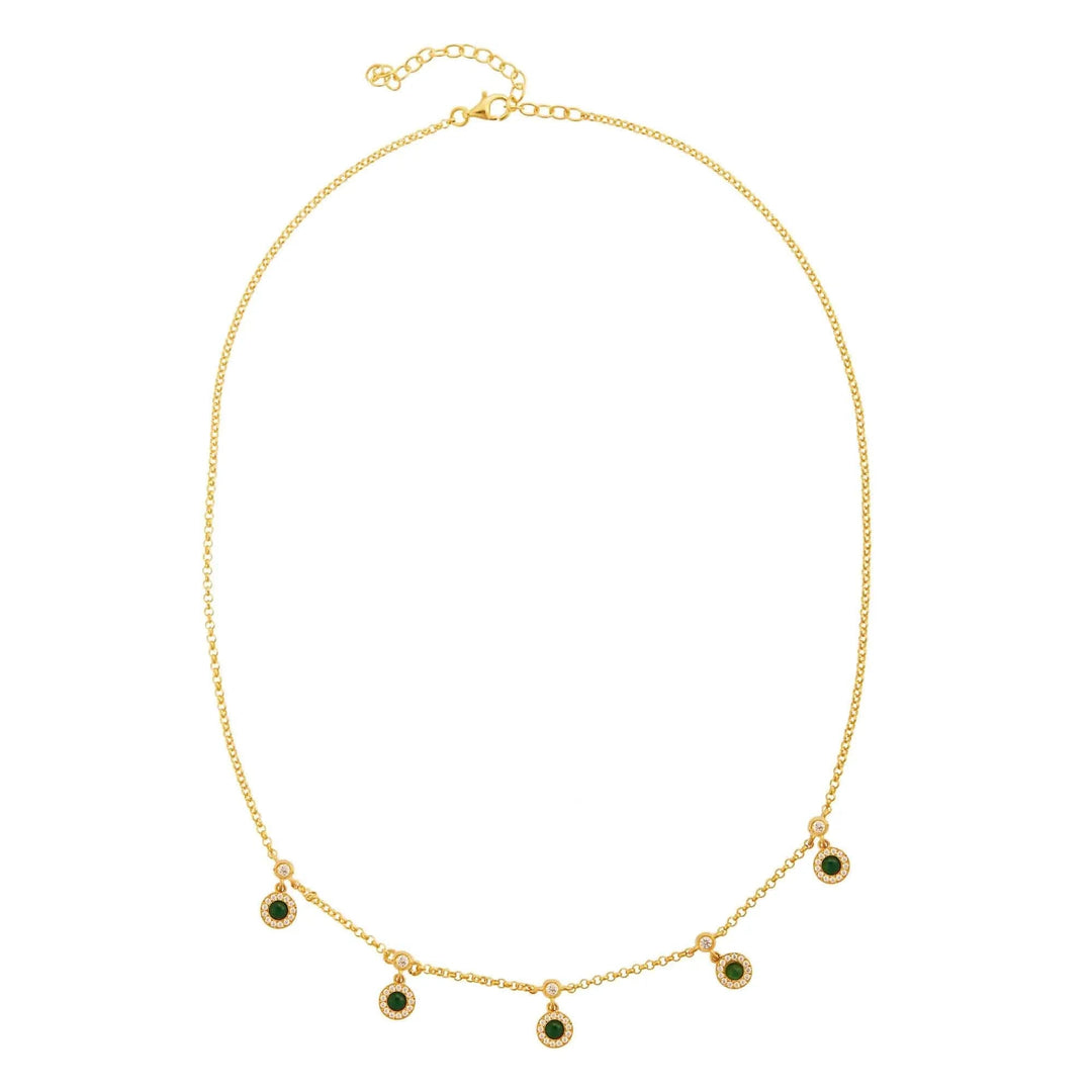 Green Agate Sun Necklace - Eye M UFO - Ileana Makri
