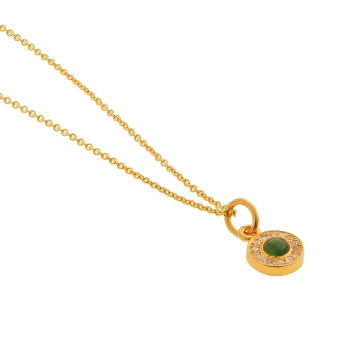 Green Agate Sun Pendant - Eye M UFO - Ileana Makri store