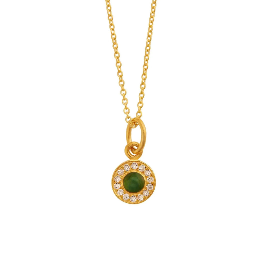 Green Agate Sun Pendant - Eye M UFO - Ileana Makri