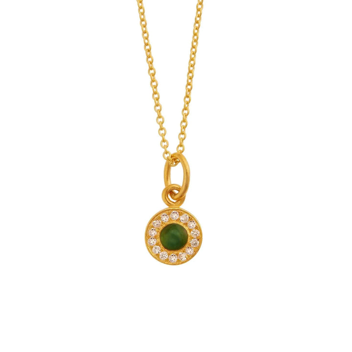Green Agate Sun Pendant - Eye M UFO - Ileana Makri