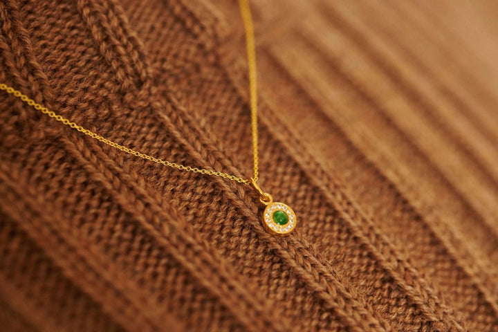 Green Agate Sun Pendant - Eye M UFO - Ileana Makri