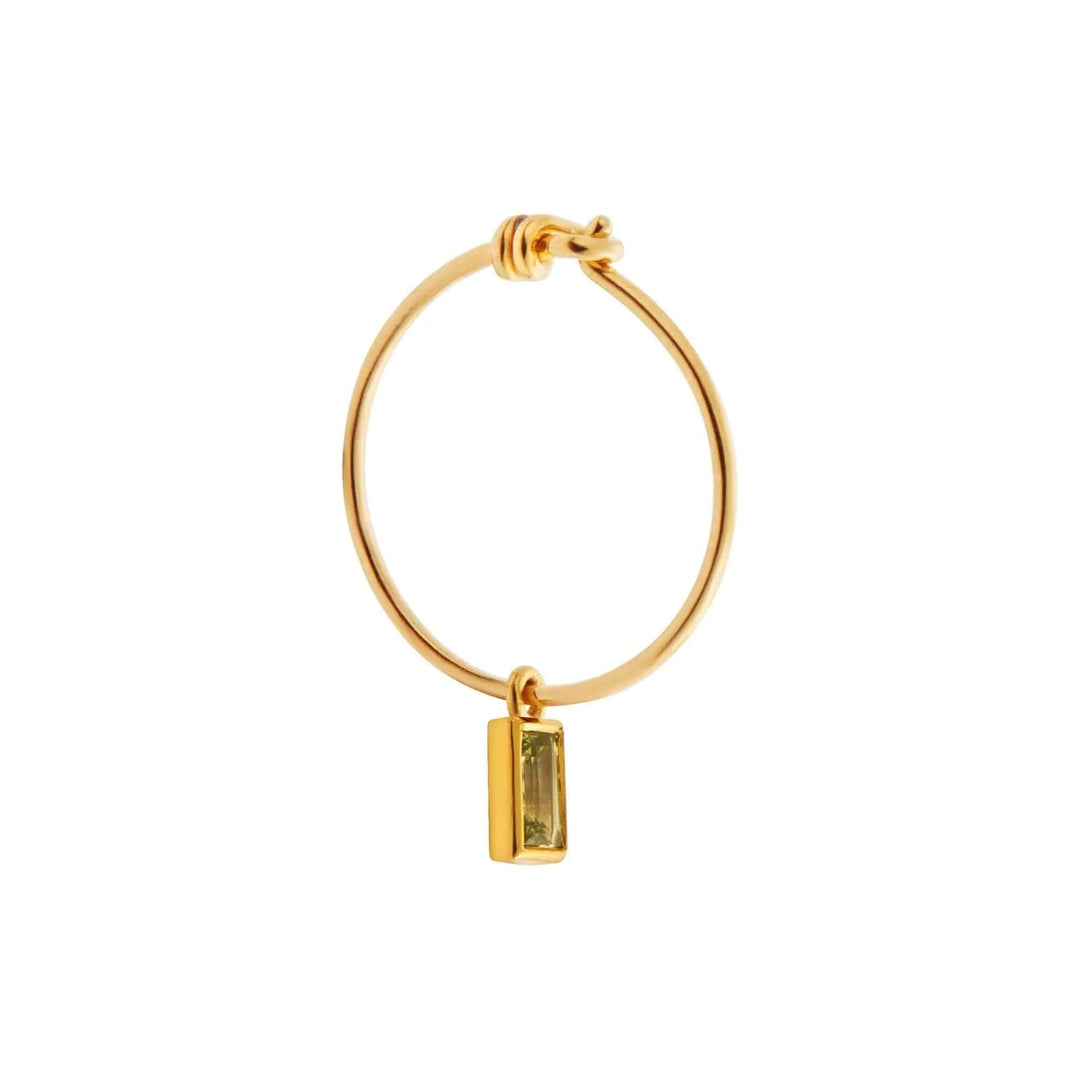 Green Baguette Sapphire Hoops - Eye M Neon Rocks - Ileana Makri
