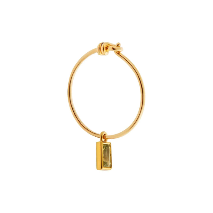 Green Baguette Sapphire Hoops - Eye M Neon Rocks - Ileana Makri