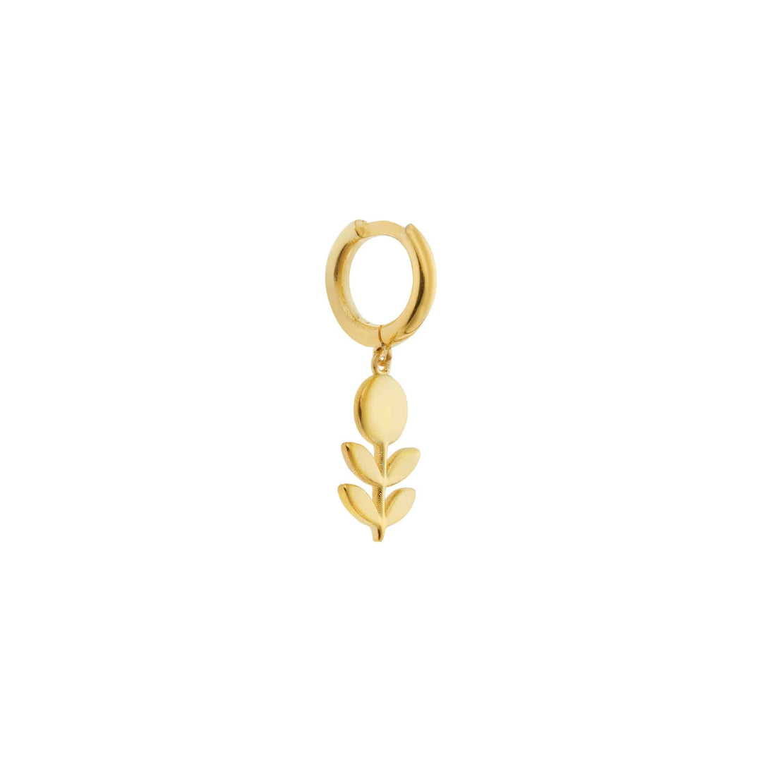 Green Candy Flower Midi Hoop Earrings - Eye M Flower Power - Ileana Makri