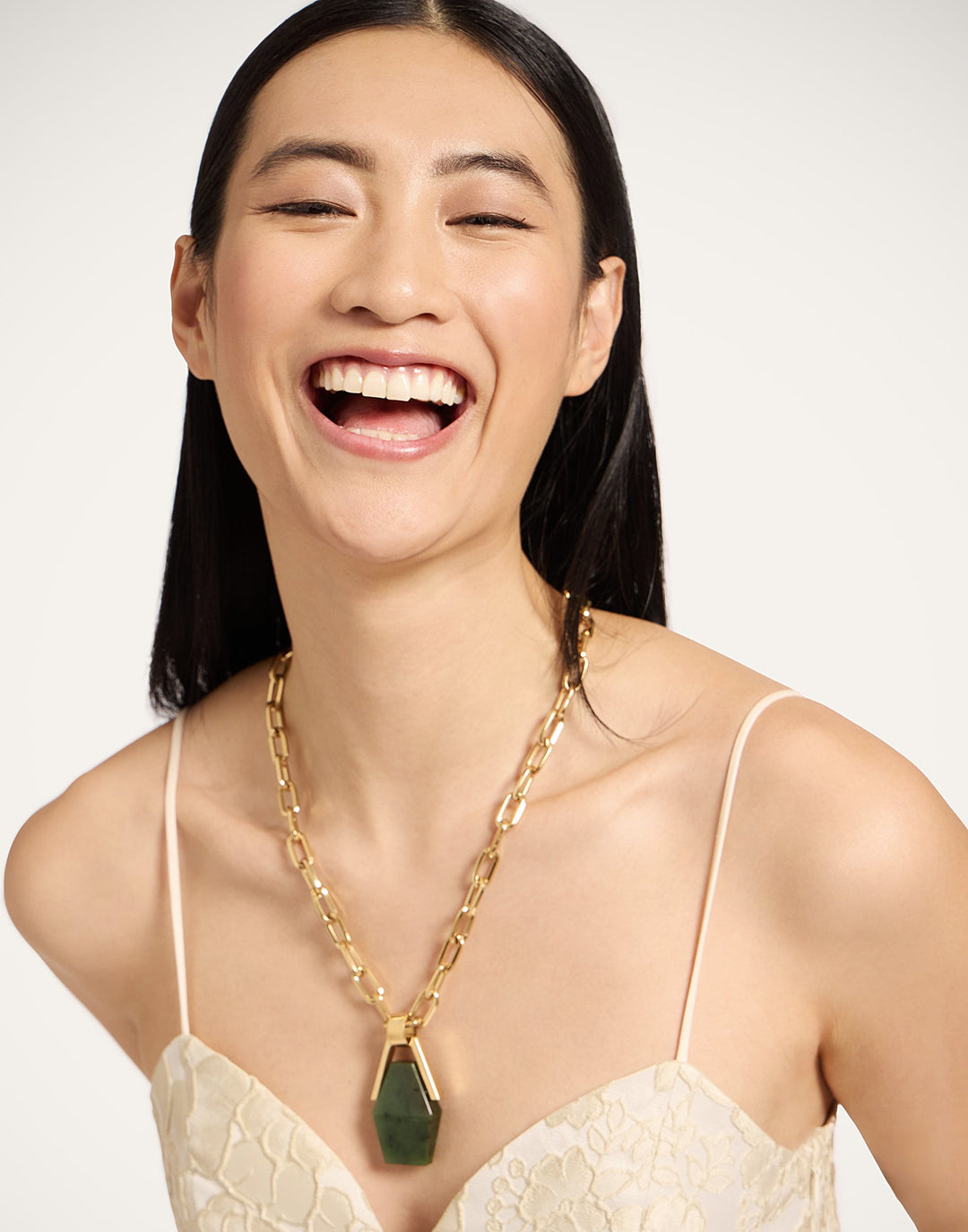 Green Jade Portal Necklace - La Double J Accessories - Ileana Makri