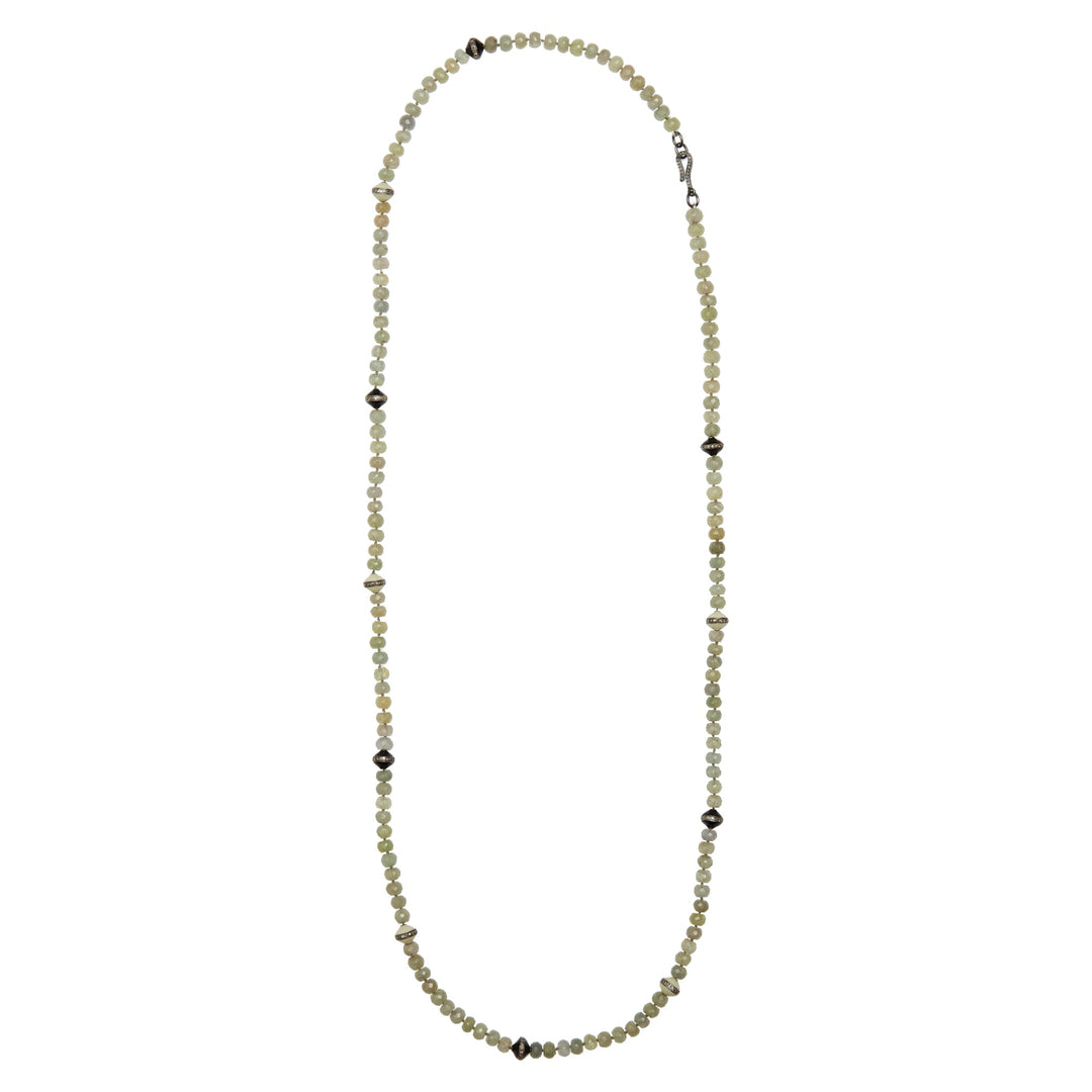 Green Sapphire Beaded Necklace 219 (88cm) - Globetrotter - Ileana Makri