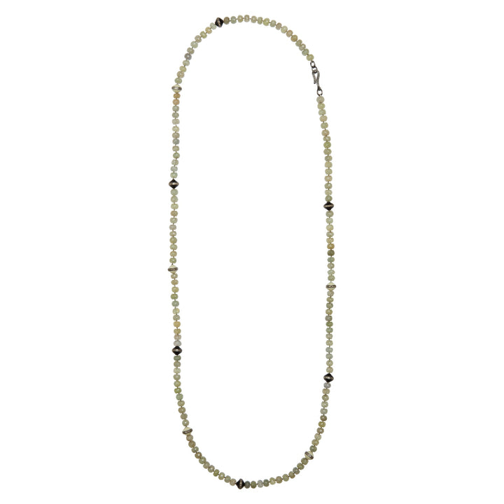 Green Sapphire Beaded Necklace 219 (88cm) - Globetrotter - Ileana Makri