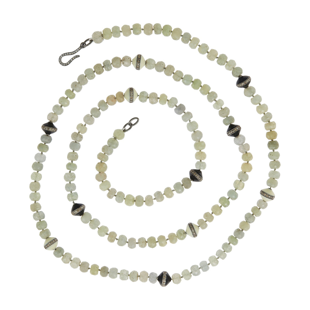 Green Sapphire Beaded Necklace 219 (88cm) - Globetrotter - Ileana Makri