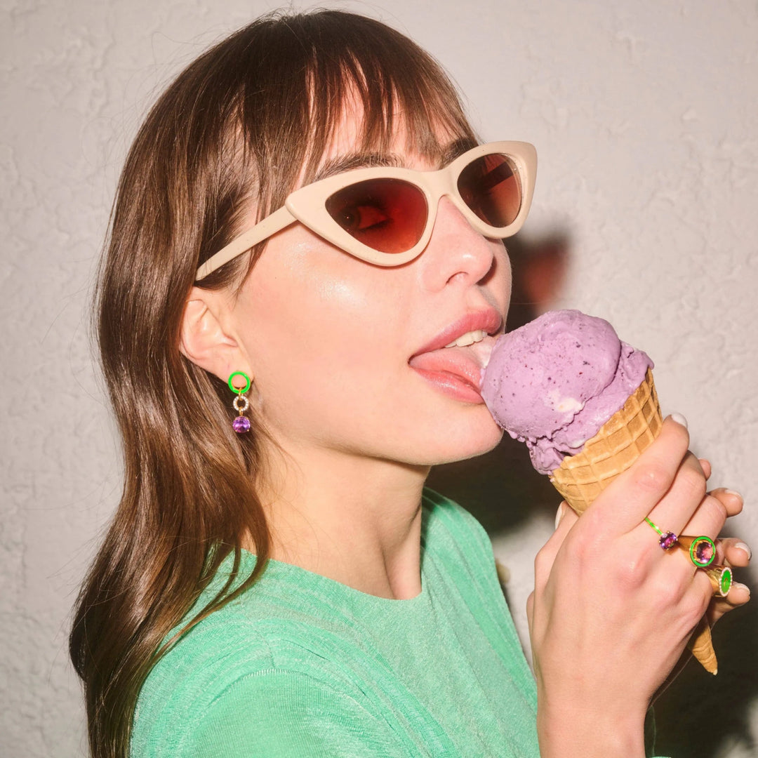 Green Twist Purple Amethyst - Eye M Neon Rocks - Ileana Makri