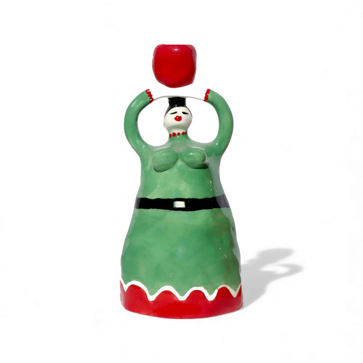 Santa Green Candleholder